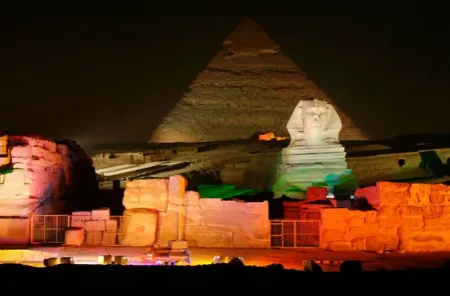 Sound and light show pyramids with dinner